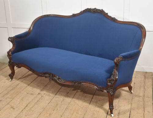 19TH CENTURY CARVED WALNUT SETTEE - ADDITIONAL PHOTO 12