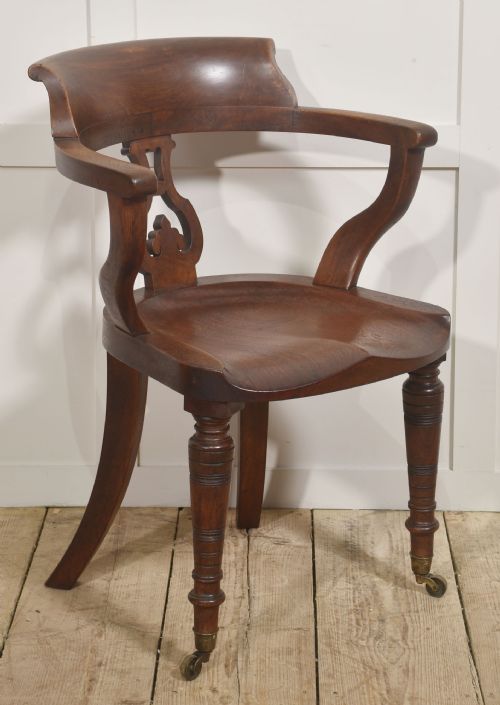 ANTIQUE WALNUT DESK ARMCHAIR