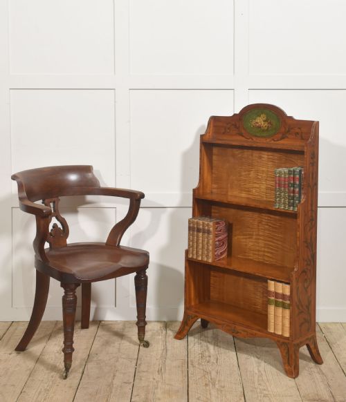 ANTIQUE WALNUT DESK ARMCHAIR - ADDITIONAL PHOTO 1