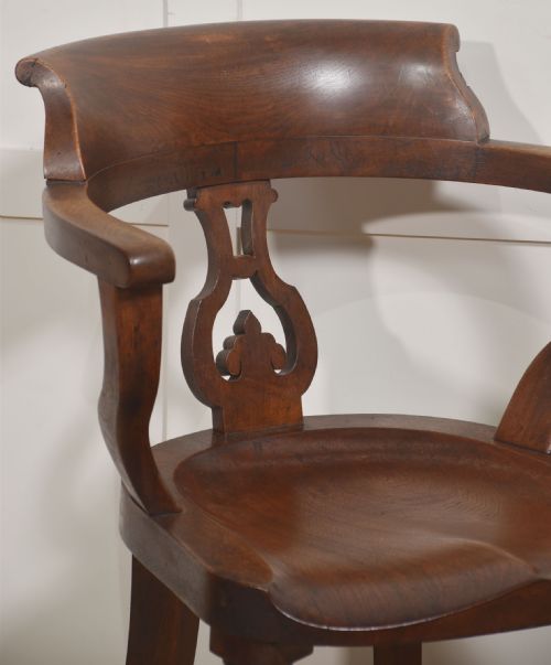 ANTIQUE WALNUT DESK ARMCHAIR - ADDITIONAL PHOTO 3