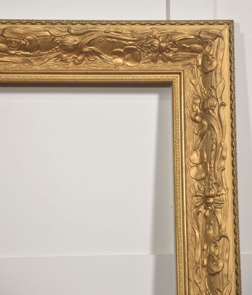 LARGE ART NOUVEAU STYLE GILTWOOD PICTURE FRAME - ADDITIONAL PHOTO 2