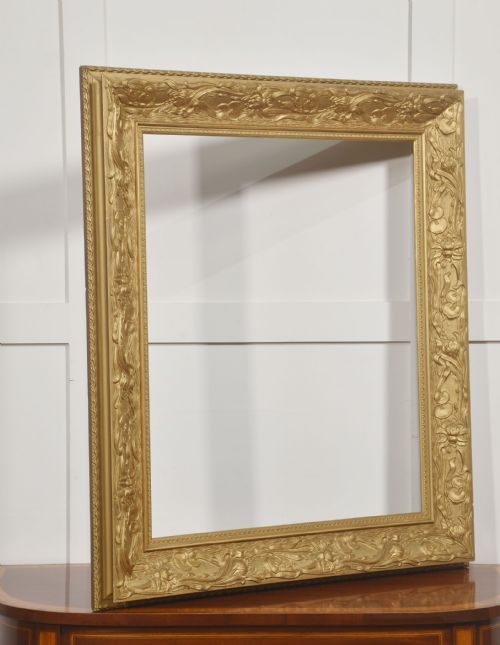 LARGE ART NOUVEAU STYLE GILTWOOD PICTURE FRAME - ADDITIONAL PHOTO 5