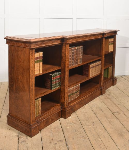EXCEPTIONAL BURR WALNUT BREAKFRONT BOOKCASE - ADDITIONAL PHOTO 2