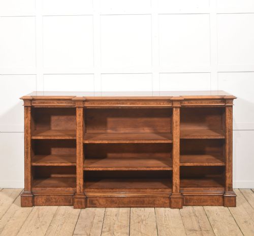 EXCEPTIONAL BURR WALNUT BREAKFRONT BOOKCASE - ADDITIONAL PHOTO 7