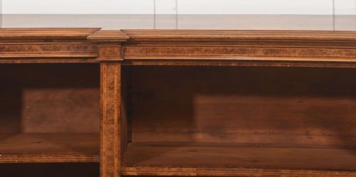 EXCEPTIONAL BURR WALNUT BREAKFRONT BOOKCASE - ADDITIONAL PHOTO 9