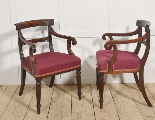 A PAIR OF GEORGE IV MAHOGANY ARMCHAIRS - ADDITIONAL PHOTO 7