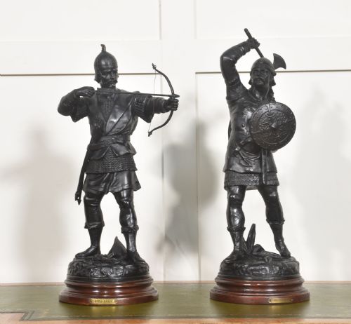 PAIR OF ANGLOSAXON WARRIOR FIGURES