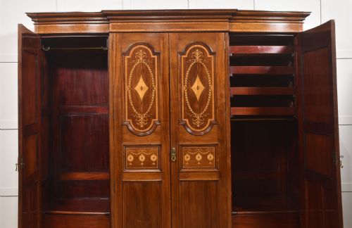 INLAID MAHOGANY FOURDOOR BREAKFRONT WARDROBE - ADDITIONAL PHOTO 1