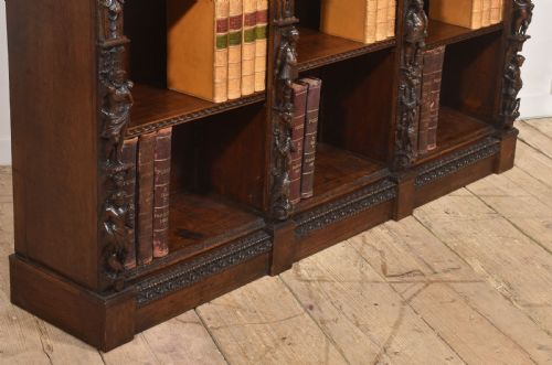 LATE 19TH CENTURY CARVED OAK RENAISSANCE REVIVAL OPEN BOOKCASE - ADDITIONAL PHOTO 9