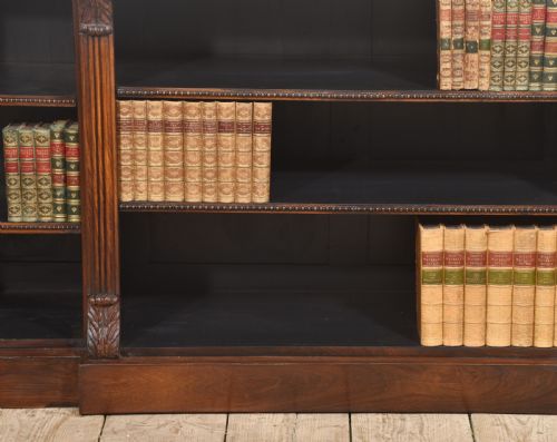 LARGE REGENCY PERIOD ROSEWOOD BREAKFRONT OPEN BOOKCASE - ADDITIONAL PHOTO 1