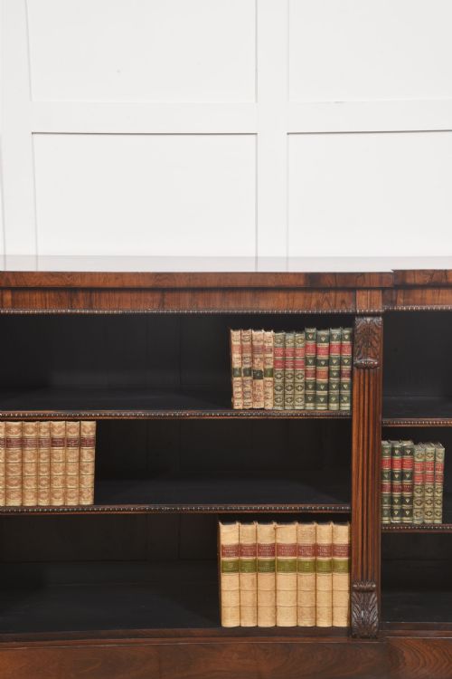 LARGE REGENCY PERIOD ROSEWOOD BREAKFRONT OPEN BOOKCASE - ADDITIONAL PHOTO 2