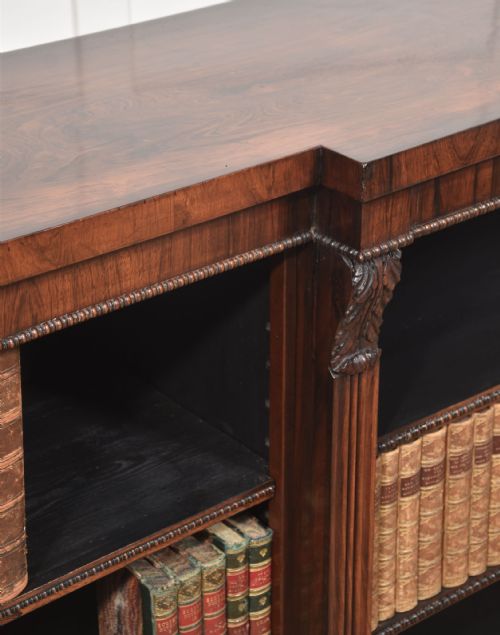 LARGE REGENCY PERIOD ROSEWOOD BREAKFRONT OPEN BOOKCASE - ADDITIONAL PHOTO 7