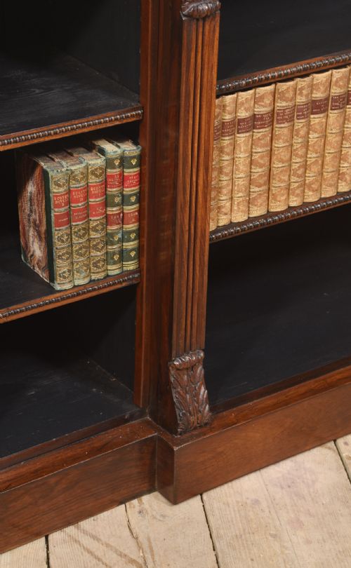 LARGE REGENCY PERIOD ROSEWOOD BREAKFRONT OPEN BOOKCASE - ADDITIONAL PHOTO 8