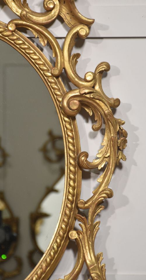 GILTWOOD ROCOCO REVIVAL OVAL WALL MIRROR - ADDITIONAL PHOTO 2