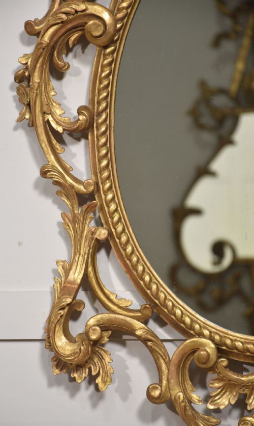 GILTWOOD ROCOCO REVIVAL OVAL WALL MIRROR - ADDITIONAL PHOTO 3