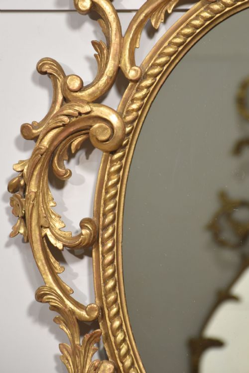 GILTWOOD ROCOCO REVIVAL OVAL WALL MIRROR - ADDITIONAL PHOTO 4
