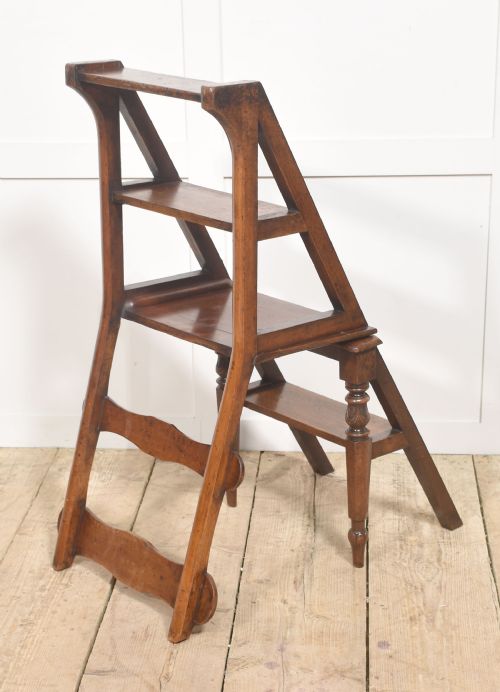 WALNUT LIBRARY STEPS CHAIR - ADDITIONAL PHOTO 3