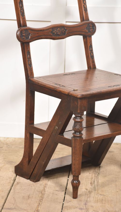 WALNUT LIBRARY STEPS CHAIR - ADDITIONAL PHOTO 5