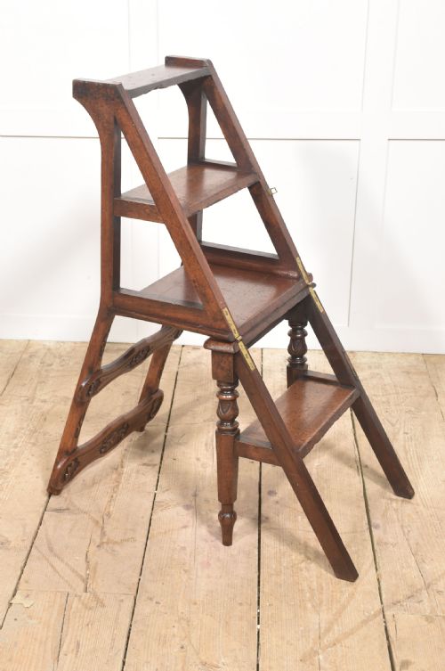 WALNUT LIBRARY STEPS CHAIR - ADDITIONAL PHOTO 6