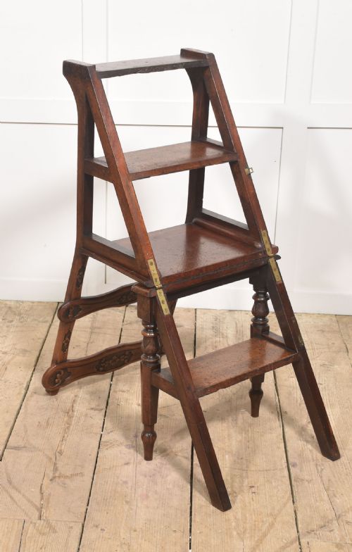WALNUT LIBRARY STEPS CHAIR - ADDITIONAL PHOTO 7