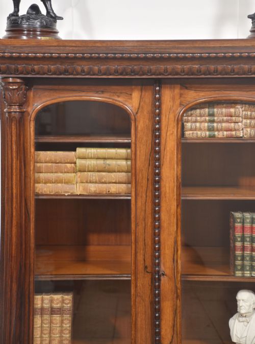 19TH CENTURY ROSEWOOD GLAZED BOOKCASE - ADDITIONAL PHOTO 2