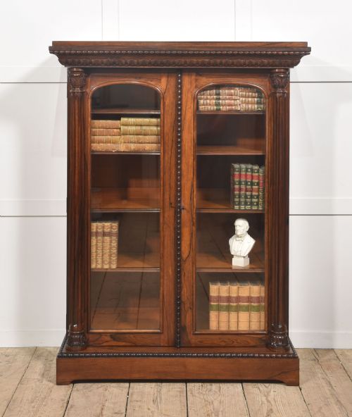 19TH CENTURY ROSEWOOD GLAZED BOOKCASE - ADDITIONAL PHOTO 5