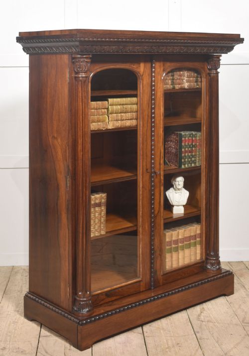 19TH CENTURY ROSEWOOD GLAZED BOOKCASE - ADDITIONAL PHOTO 7