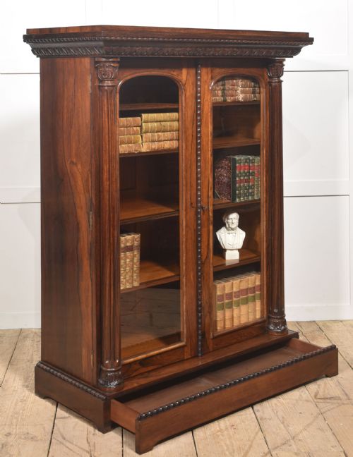 19TH CENTURY ROSEWOOD GLAZED BOOKCASE - ADDITIONAL PHOTO 11