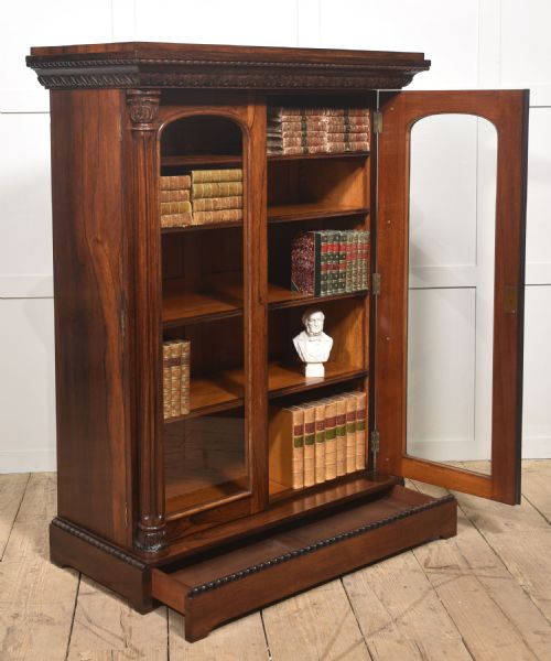 19TH CENTURY ROSEWOOD GLAZED BOOKCASE - ADDITIONAL PHOTO 12