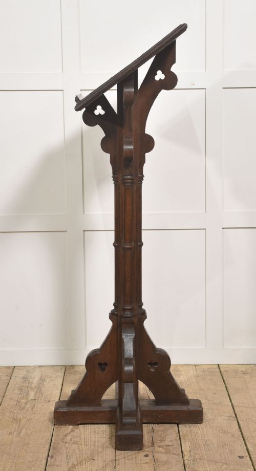 GOTHIC REVIVAL CARVED OAK LECTERN STAND - ADDITIONAL PHOTO 2