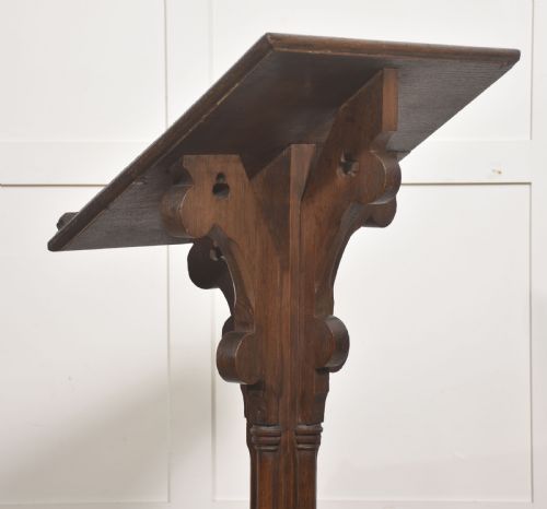 GOTHIC REVIVAL CARVED OAK LECTERN STAND - ADDITIONAL PHOTO 4