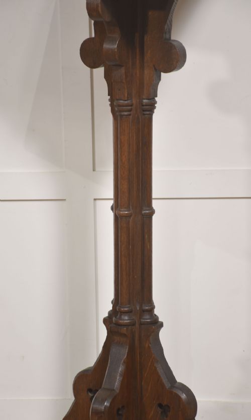 GOTHIC REVIVAL CARVED OAK LECTERN STAND - ADDITIONAL PHOTO 7