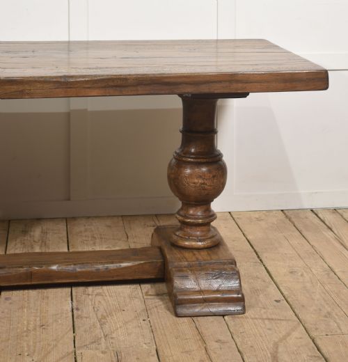 SOLID OAK REFECTORY DINING TABLE - ADDITIONAL PHOTO 2