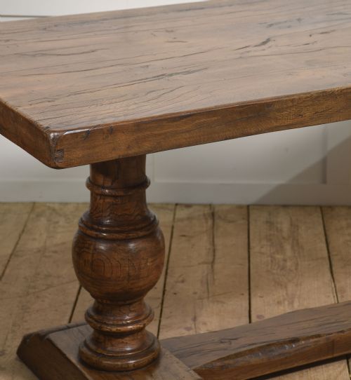 SOLID OAK REFECTORY DINING TABLE - ADDITIONAL PHOTO 3