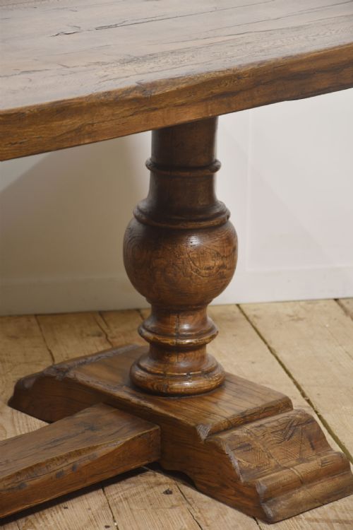 SOLID OAK REFECTORY DINING TABLE - ADDITIONAL PHOTO 5