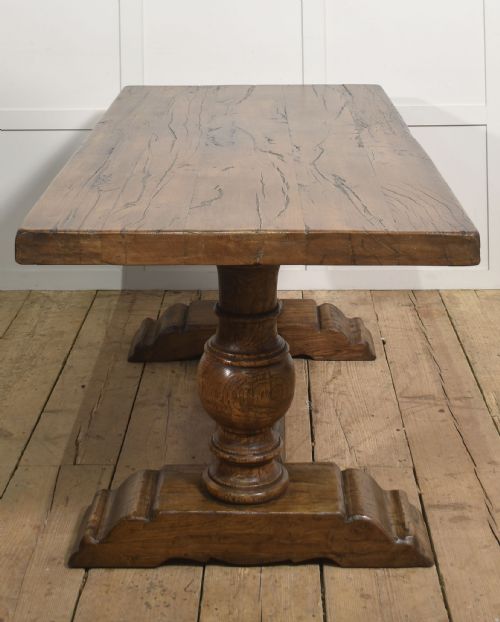 SOLID OAK REFECTORY DINING TABLE - ADDITIONAL PHOTO 8