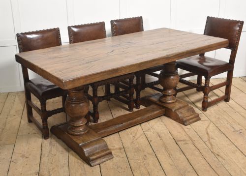 SOLID OAK REFECTORY DINING TABLE - ADDITIONAL PHOTO 9