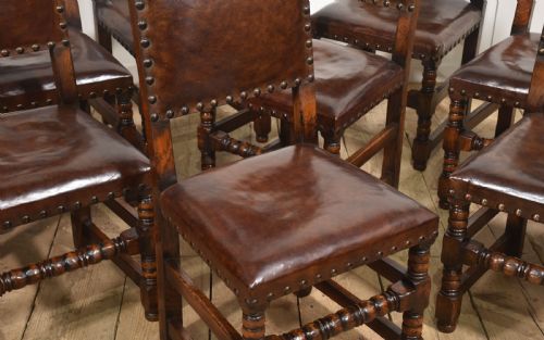 SET OF EIGHT EARLY 20TH CENTURY OAK DINING CHAIRS - ADDITIONAL PHOTO 2