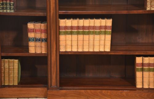 MAHOGANY BREAKFRONT OPEN BOOKCASE - ADDITIONAL PHOTO 1