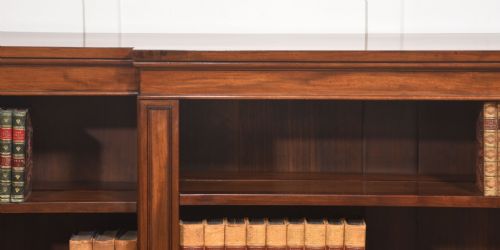 MAHOGANY BREAKFRONT OPEN BOOKCASE - ADDITIONAL PHOTO 4