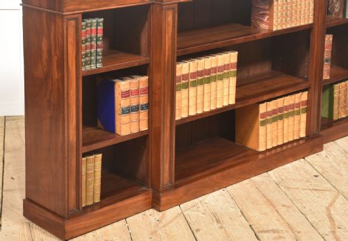MAHOGANY BREAKFRONT OPEN BOOKCASE - ADDITIONAL PHOTO 6
