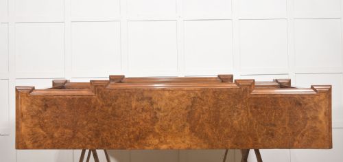 BURR WALNUT BREAKFRONT OPEN BOOKCASE - ADDITIONAL PHOTO 18