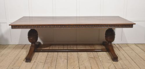 LARGE CARVED OAK REFECTORY DINING TABLE - ADDITIONAL PHOTO 1