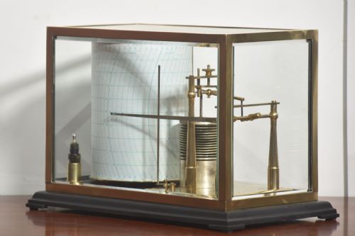 FINE QUALITY SHORT MASON BRASS CASED BAROGRAPH - ADDITIONAL PHOTO 2