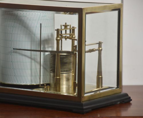 FINE QUALITY SHORT MASON BRASS CASED BAROGRAPH - ADDITIONAL PHOTO 3