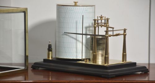 FINE QUALITY SHORT MASON BRASS CASED BAROGRAPH - ADDITIONAL PHOTO 5