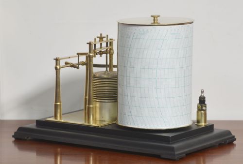 FINE QUALITY SHORT MASON BRASS CASED BAROGRAPH - ADDITIONAL PHOTO 9
