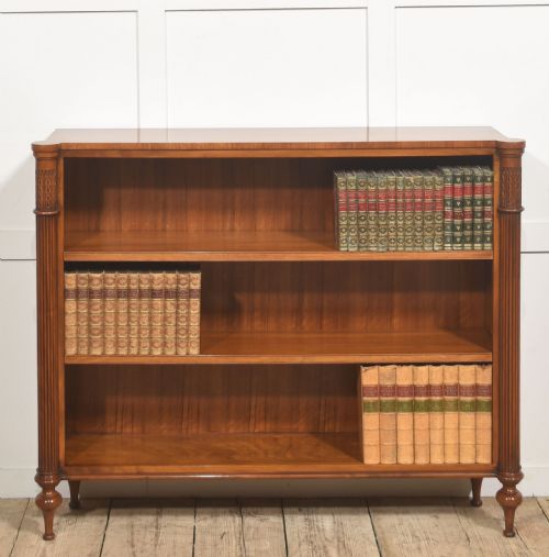 walnut open bookcase with adjustable shelves - CATEGORY: ANTIQUE BOOKCASES - DATED 1910