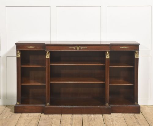 fine quality regency revival mahogany open bookcase - CATEGORY: ANTIQUE BOOKCASES - DATED 1910