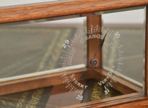 RARE HEZZANITH OAK CASED BAROGRAPH WITH ART NOUVEAU INLAY - ADDITIONAL PHOTO 7